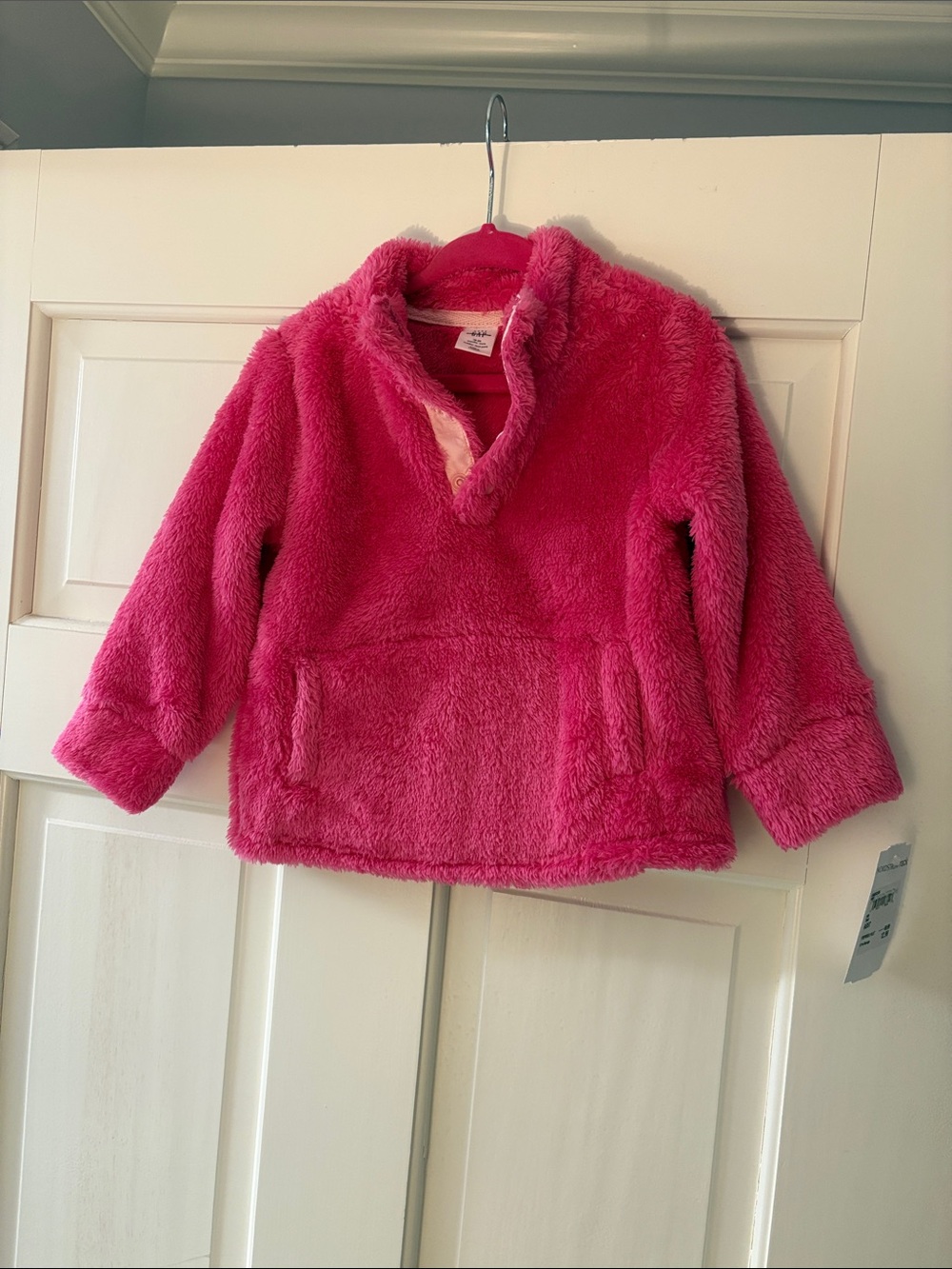 NWT BabyGap Cozy Plush Fuchsia Pink Pullover Hoodie 18-24 mo